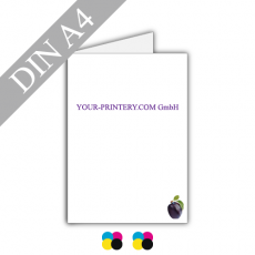 Grusskarte | 246g Leinenpapier weiss | DIN A4 | 4/4-farbig